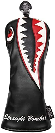 Budget π Black Flying Tiger Warshark Golf Driver Headcover For Taylormade M3 M4 M5 M6 SIM Golf Club Available For Driver Size Wood Size Rescue Size π 8 Budget π Black Flying Tiger Warshark Golf Driver Headcover For Taylormade M3 M4 M5 M6 SIM Golf Club Available For Driver Size Wood Size Rescue Size π - Image 6