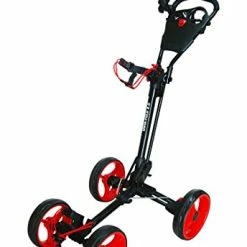 Best Sale ✔️ Qwik-Fold 4 Wheel Folding Push Pull Golf CART - Foot Brake - ONE Second To Open & Close! Black/blue 😍