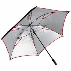 Budget 🧨 Tour Double Canopy Golf Umbrella Black/Black/Red 🎁