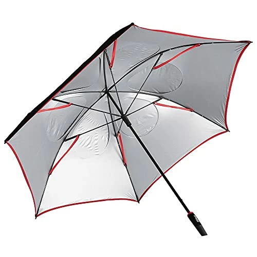 Budget 𧨠Tour Double Canopy Golf Umbrella Black/Black/Red π 3 Budget 𧨠Tour Double Canopy Golf Umbrella Black/Black/Red π