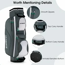 Cheapest 😀 Golf Cart Bag With 14 Dividers, Lightweight Golf Cart Bag With Shoulder Strap, 7 Zippered Pocket Including Cooler Bag And Valuable Pocket, Portable Golf Club Bag With Rain Hood/Dust Cover 🤩 -FootJoy shop 415UIYfsEbL