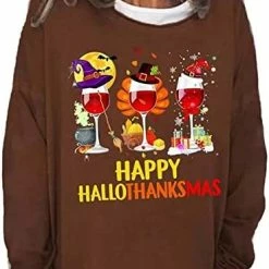 Hot Sale 😀 JJHAEVDY  Hallo Thanks Mas Stylist Sweatshirt 👩 Womens Printed Gift Tops Long Sleeve Crew Neck Novelty 👚 Shirts Trendy 1-black ✔️ -FootJoy shop 4163LdDXJNL. AC