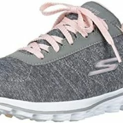 Wholesale 😍 Skechers 👩 Women's Go Walk Sport Relaxed Fit Golf 👟 Shoe Gray/pink ❤️