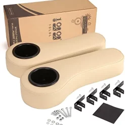 Best Sale 🎁 Golf Cart Armrest For Golf Cart Rear Seat Kit,Arm Rest With Cup Holder For Club Car/EzGo/Yamaha Drilling Required Or No Drilling Required Kits Include Black 💯