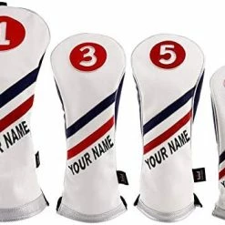 New 😉 Ed White Blue Leather Stripes Driver/Fairway Wood/Hybrid Headcover #1#3#5 H For All Brands Available For Custom Version #1 Driver 🧨 -FootJoy shop 419 0nfXPuL. AC