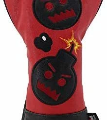 New ⭐ Driver Headcover Embroidery Bomb, PU Leather Golf Head Covers Driver Fairway Wood Hybrid Red & Black Blade Putter Cover 🛒 -FootJoy shop 41AlH0dM3mL. AC