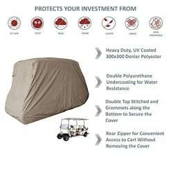 Cheapest 💯 | Deluxe 6 Seater Golf Cart Cover (Grey Or Taupe), Fits E Z GO, Club Car, Yamaha Model 🎁 -FootJoy shop 41BnC9sEe6L