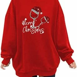 Best Sale 🥰 JJHAEVDY 👩 Women's 🎄 Christmas Long Sleeve Lightweight Crewneck Sweatshir T 7-dark Gray ❤️ -FootJoy shop 41DGRiFHUL. AC