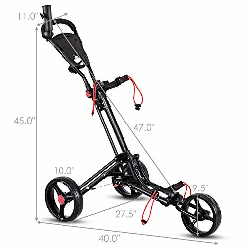 Coupon π Golf Push Pull Cart, Lightweight Aluminum Collapsible 3 Wheels Golf Push Cart, Golf Trolley With Elastic Strap, Umbrella & Cup Holder, Scoreboard Storage & Foot Brake, Golf Cart Red β¨ 5 Coupon π Golf Push Pull Cart, Lightweight Aluminum Collapsible 3 Wheels Golf Push Cart, Golf Trolley With Elastic Strap, Umbrella & Cup Holder, Scoreboard Storage & Foot Brake, Golf Cart Red β¨ - Image 3