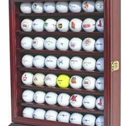 Hot Sale ⌛ DisplayGifts 49 Golf Ball Display Case Cabinet Wall Rack Holder Solid Wood Frame With 98% UV Protection Lockable Glass Door, Wall Mounted Or Stand A Counter Top Great Golfer's Gift Oak Finish 🔔 -FootJoy shop 41GjZLZvDLL. AC