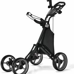 Cheapest 🎉 Golf Push Pull Cart, Lightweight Aluminum Collapsible 4 Wheels Golf Push Cart, Golf Trolley With Foot Brake, Free Cup Holder & Umbrella Holder, Height-Adjustable Handle Blac 😍 -FootJoy shop 41GoHQNKnAS. AC