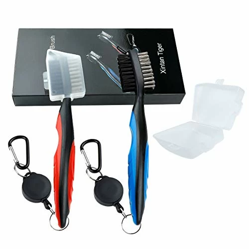 New ⌛ Pack Of 2 Golf Club Brush Groove Cleaner With Retractable Zip-line And Aluminum Carabiner Cleaning Tools ✨ 8 New ⌛ Pack Of 2 Golf Club Brush Groove Cleaner With Retractable Zip-line And Aluminum Carabiner Cleaning Tools ✨ - Image 6