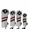Best Sale 🔥 Retro Golf Headcovers White Red And Black Vintage Leather Style 1 3 X H Driver Fairway And Hybrid Head Covers Fits 460cc Drivers Classic Loo ✔️ -FootJoy shop 41HwM65GywL