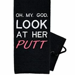 Best reviews of 🛒 Funny Golf Towel For 👩 Women - Golf Towels For Golf Bags With Clip - 👩 Womens Golf Towel - Look At Her Putt Look At Her Putt - A ⭐