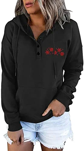 Top 10 😀 JJHAEVDY Womens Puppy Paw Prints Casual Hoodie Button Down Sweatshirts Long Sleeve Drawstring Pullover Tops 👚 Shirts White-4 🎉 9 Top 10 😀 JJHAEVDY Womens Puppy Paw Prints Casual Hoodie Button Down Sweatshirts Long Sleeve Drawstring Pullover Tops 👚 Shirts White-4 🎉 - Image 7