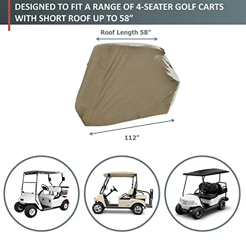 Hot Sale β¨ Golf Cart Storage Cover For EZGo, Club Car 4 Seater With 2 Seater Roof Up To 58" L (Grey Or Taupe) π€© 5 Hot Sale β¨ Golf Cart Storage Cover For EZGo, Club Car 4 Seater With 2 Seater Roof Up To 58" L (Grey Or Taupe) π€© - Image 3