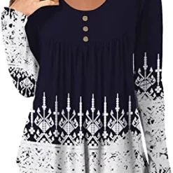 Hot Sale 🔥 JJHAEVDY Womens Floral Tie-Dye Tops V Neck T-Shirts Button Up Tunic Casual Flowy Pleats Tanks Long Sleeve Blouses 5-red 😍 28 Hot Sale 🔥 JJHAEVDY Womens Floral Tie-Dye Tops V Neck T-Shirts Button Up Tunic Casual Flowy Pleats Tanks Long Sleeve Blouses 5-red 😍 -FootJoy shop 41MtiJeusOL. AC
