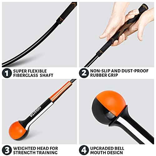 Wholesale β Hosita Golf Swing Trainer - Full Swing Warm-up Training Aids For Tempo, Timing, Balance And Rhythm, For Men π© Women - Comes With Free Alignment Sticks 48" Orange(with Free Alignment Sticks) π€© 4 Wholesale β Hosita Golf Swing Trainer - Full Swing Warm-up Training Aids For Tempo, Timing, Balance And Rhythm, For Men π© Women - Comes With Free Alignment Sticks 48" Orange(with Free Alignment Sticks) π€© - Image 2