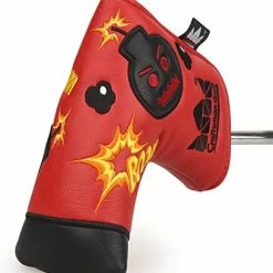 New ⭐ Driver Headcover Embroidery Bomb, PU Leather Golf Head Covers Driver Fairway Wood Hybrid Red & Black Blade Putter Cover 🛒 -FootJoy shop 41Q25q4iHsL. AC