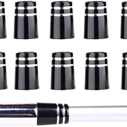 Best Pirce 😀 10Pcs New Black Golf Ferrule .355 For Taper Tip Iron Wedge Bright Silv 🎉