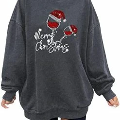 Best Sale 🥰 JJHAEVDY 👩 Women's 🎄 Christmas Long Sleeve Lightweight Crewneck Sweatshir T 7-dark Gray ❤️ -FootJoy shop 41SktwGld2L. AC