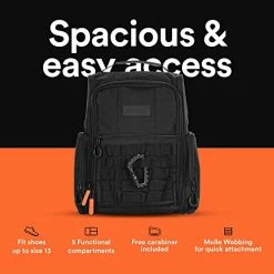 Outlet π Fitdom Golf π Shoe Bag - Tactical Style Zippered Black π Shoe Carrier Bags With Ventilation & Multiple Outside Pockets For 𧦠Socks Tees Gloves Brush & Other Accessories ETC Storage. Perfect For π© Women & Men π 15 Outlet π Fitdom Golf π Shoe Bag - Tactical Style Zippered Black π Shoe Carrier Bags With Ventilation & Multiple Outside Pockets For 𧦠Socks Tees Gloves Brush & Other Accessories ETC Storage. Perfect For π© Women & Men π -FootJoy shop 41UgbQjzH8L