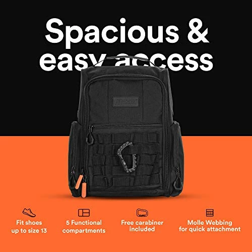 Outlet π Fitdom Golf π Shoe Bag - Tactical Style Zippered Black π Shoe Carrier Bags With Ventilation & Multiple Outside Pockets For 𧦠Socks Tees Gloves Brush & Other Accessories ETC Storage. Perfect For π© Women & Men π 8 Outlet π Fitdom Golf π Shoe Bag - Tactical Style Zippered Black π Shoe Carrier Bags With Ventilation & Multiple Outside Pockets For 𧦠Socks Tees Gloves Brush & Other Accessories ETC Storage. Perfect For π© Women & Men π - Image 6