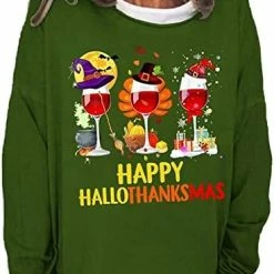 Hot Sale 😀 JJHAEVDY  Hallo Thanks Mas Stylist Sweatshirt 👩 Womens Printed Gift Tops Long Sleeve Crew Neck Novelty 👚 Shirts Trendy 1-black ✔️ -FootJoy shop 41WAaR5321L. AC