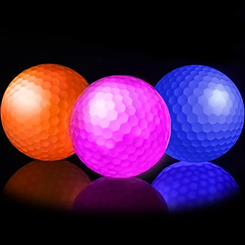 Outlet π€© Ig Teeth Glow In Dark Golf Balls, Night Golf Balls Led, Light Up Golf Balls Led 3 Pack: Orange& Blue& Pink π 4 Outlet π€© Ig Teeth Glow In Dark Golf Balls, Night Golf Balls Led, Light Up Golf Balls Led 3 Pack: Orange& Blue& Pink π - Image 2