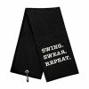 Buy ✨ Funny Golf Towel, Swing Swear Repeat, Golf Gifts For Men - Golf Accessories For Men, Embroidered Golf Towels For Golf Bags With Clip, Black 💯