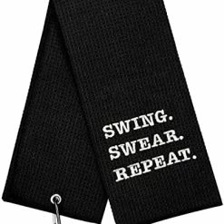 Buy ✨ Funny Golf Towel, Swing Swear Repeat, Golf Gifts For Men - Golf Accessories For Men, Embroidered Golf Towels For Golf Bags With Clip, Black 💯 -FootJoy shop 41bT4SFhDeL. AC