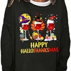 Hot Sale 😀 JJHAEVDY  Hallo Thanks Mas Stylist Sweatshirt 👩 Womens Printed Gift Tops Long Sleeve Crew Neck Novelty 👚 Shirts Trendy 1-black ✔️ -FootJoy shop 41ckHCAaMDL. AC