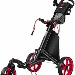 Flash Sale 👏 KVV 3 Wheel 360 Rotating Front Wheel Golf Push Cart Open And Close In ONE Second-Free Umbrella Holder Included Red/black 🔥 -FootJoy shop 41ctRpdH3S. AC