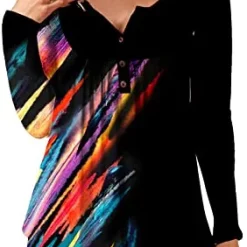 Hot Sale 🔥 JJHAEVDY Womens Floral Tie-Dye Tops V Neck T-Shirts Button Up Tunic Casual Flowy Pleats Tanks Long Sleeve Blouses 5-red 😍 31 Hot Sale 🔥 JJHAEVDY Womens Floral Tie-Dye Tops V Neck T-Shirts Button Up Tunic Casual Flowy Pleats Tanks Long Sleeve Blouses 5-red 😍 -FootJoy shop 41f dUw3aLL. AC