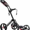 Cheapest 🎉 Golf Push Pull Cart, Lightweight Aluminum Collapsible 4 Wheels Golf Push Cart, Golf Trolley With Foot Brake, Free Cup Holder & Umbrella Holder, Height-Adjustable Handle Blac 😍
