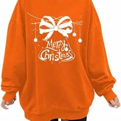 Best Sale 🥰 JJHAEVDY 👩 Women's 🎄 Christmas Long Sleeve Lightweight Crewneck Sweatshir T 7-dark Gray ❤️ -FootJoy shop 41lu23fARNL. AC