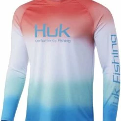 Outlet 🥰 HUK Men's Pattern Pursuit Long Sleeve Performance Fishing 👚 Shirt Stone Shore - Blue Fog 🔔 -FootJoy shop 41oellLwcL. AC