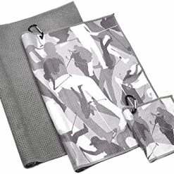 Best Sale ✨ Eapple Tropical Floral And Blue Solid Golf Towel For Golf Bags With Clip For Men & 👩 Women | 2 Microfiber Waffle Golf Towels & 1 Golf Ball Towel | Super Absorbent And Quick D 😍 -FootJoy shop 41p0KboI S. AC