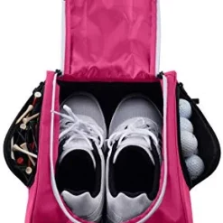 Cheapest 🔔 Athletico Golf 👟 Shoe Bag - Zippered 👟 Shoe Carrier Bags With Ventilation & Outside Pocket For 🧦 Socks, Tees, Etc. Perfect Storage (Black) ⌛ -FootJoy shop 41pWu41iTzL. AC