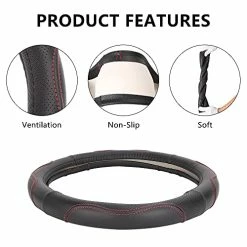 Budget ✨ Golf Cart Steering Wheel Cover For EZGO TXT & RXV, Anti Slip Leather Cover Easy To Install And Feels Good In Handling Black+ Gray 🔔 -FootJoy shop 41pxXamSQcS