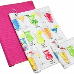 Best Sale ✨ Eapple Tropical Floral And Blue Solid Golf Towel For Golf Bags With Clip For Men & 👩 Women | 2 Microfiber Waffle Golf Towels & 1 Golf Ball Towel | Super Absorbent And Quick D 😍 -FootJoy shop 41ufITB7D3L. AC