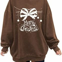 Best Sale 🥰 JJHAEVDY 👩 Women's 🎄 Christmas Long Sleeve Lightweight Crewneck Sweatshir T 7-dark Gray ❤️ -FootJoy shop 41w5ZG AWuL. AC