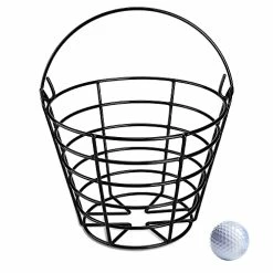 Promo 🧨 10L0L Golf Ball Basket - Golf Ball Bucket Suitable For Golf Practise And Competition Anti-Rust Black 🎁