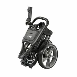 Flash Sale 🧨 KVV 3 Wheel Golf Push Cart Ultra Lightweight Smallest Folding Size, New-Version Scorecard Holder Charcoal 👏