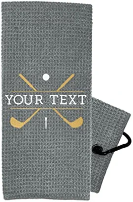 Best deal β¨ Custom Golf Towel - Embroidered Golf Towels For Golf Bags With Clip - Personalized Golf Towel For Golf Bags For Men - Golf Gifts For Men Grey - Gold Club π₯° 5 Best deal β¨ Custom Golf Towel - Embroidered Golf Towels For Golf Bags With Clip - Personalized Golf Towel For Golf Bags For Men - Golf Gifts For Men Grey - Gold Club π₯° - Image 3