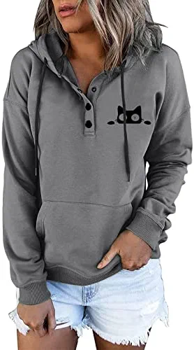 Top 10 😀 JJHAEVDY Womens Puppy Paw Prints Casual Hoodie Button Down Sweatshirts Long Sleeve Drawstring Pullover Tops 👚 Shirts White-4 🎉 16 Top 10 😀 JJHAEVDY Womens Puppy Paw Prints Casual Hoodie Button Down Sweatshirts Long Sleeve Drawstring Pullover Tops 👚 Shirts White-4 🎉 - Image 14