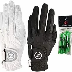 New 🥰 Ladies Compression-Fit Synthetic Golf Glove 2 Pack, Includes Free Tee Pack, Universal-Fit White/red 👍