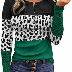 Wholesale ✨ JJHAEVDY  2022 Fall Winter 👩 Women's Long Sleeve Blouses Casual Button Down Sweatshirts Loose Fit Pullover Tunic Top 1-dark Green ⭐ -FootJoy shop 5139t5Na3fL. AC