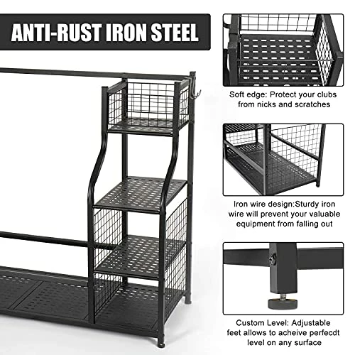 Best deal 😍 PLKOW Golf Bag Storage Garage Organizer Fits For 2 Golf Bags And Golf Accessories, Extra Large Size Golf Bag Storage Stand And Golf Equipment Rack For Garage,Shed, Basement 🧨 6 Best deal 😍 PLKOW Golf Bag Storage Garage Organizer Fits For 2 Golf Bags And Golf Accessories, Extra Large Size Golf Bag Storage Stand And Golf Equipment Rack For Garage,Shed, Basement 🧨 - Image 4