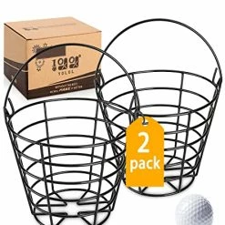Promo 🥰 Golf Ball Basket Metal Range, Golf Ball Bucket With Handle, Golfball Container, Holds 50 Balls (Golf Balls Are Excluded) 1 Pack 👏